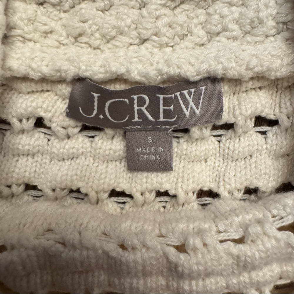 J. Crew Women’s Crochet ruffle Sweater Tank Size S Knit top Peplum $80 MSRP - Picture 3 of 6